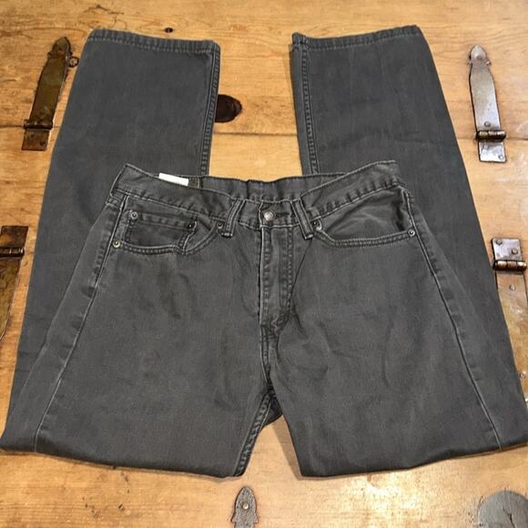 Mens Levi's 505 Black Straight Jeans Classic Style Size 31 - Picture 3 of 12